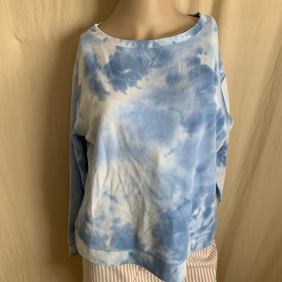 Splendid | Tops | Last Call Splendid Blue And White Tie Dye Waffle ...